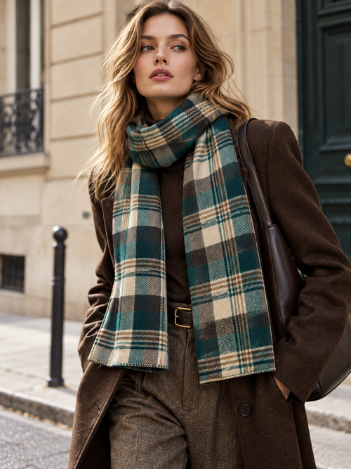 Foulard carreau forest unisexe par Anne de Shalla