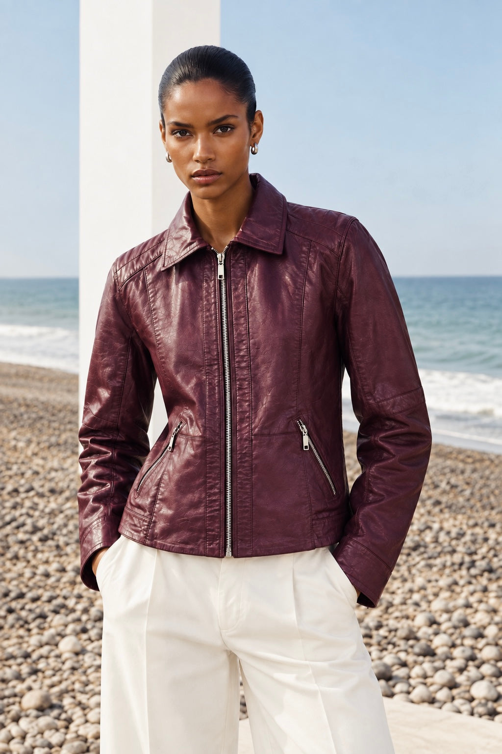 Veste en cuir par Plongé
