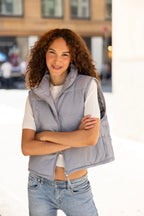 VESTE CUIR FEMME - ELLICE - Light Grey