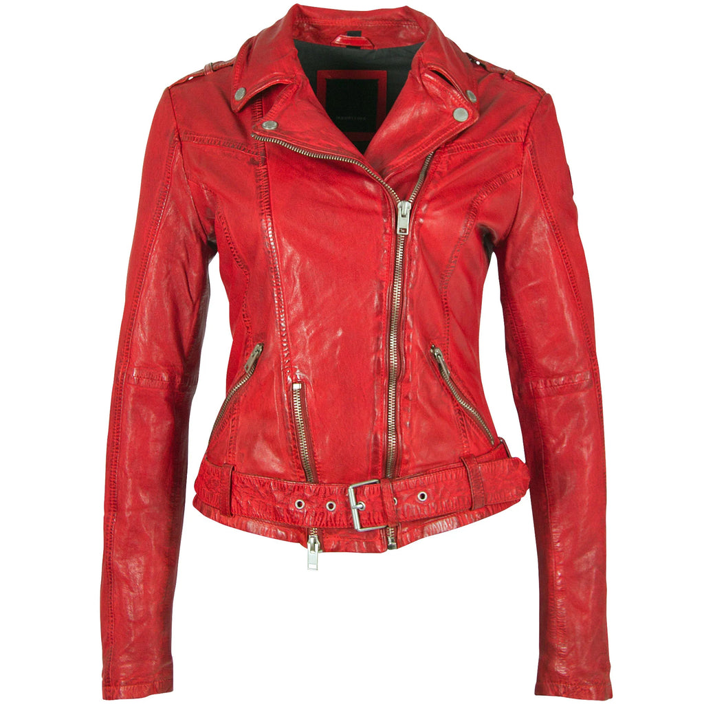 Veste en cuir Wild Couleur Rouge par Mauritius