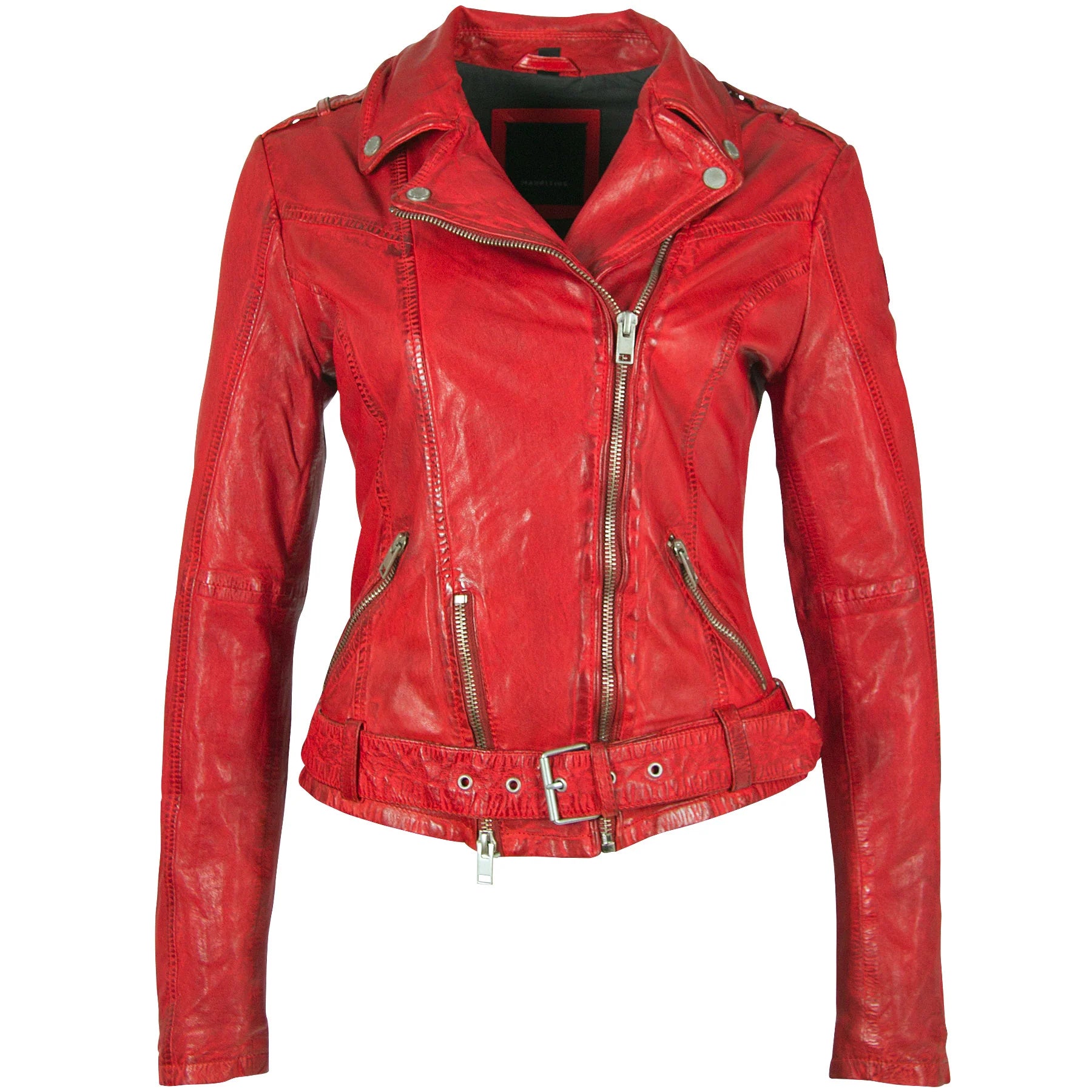 Veste en cuir Wild Couleur Rouge par Mauritius