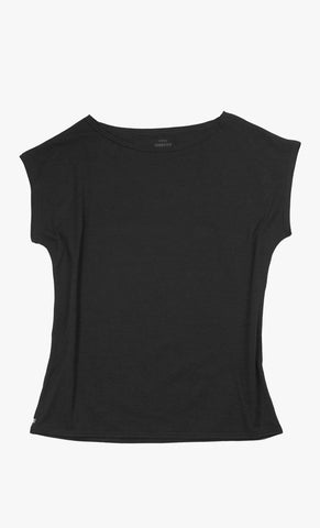 T-Shirt Mérinos Femme Noir Chiné - Madrid