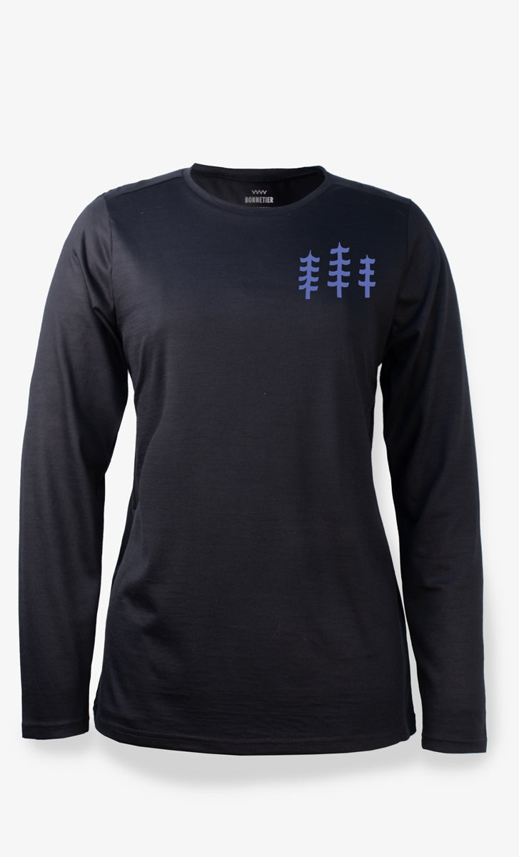 Manches longues Mérinos Femme Noir - Forest