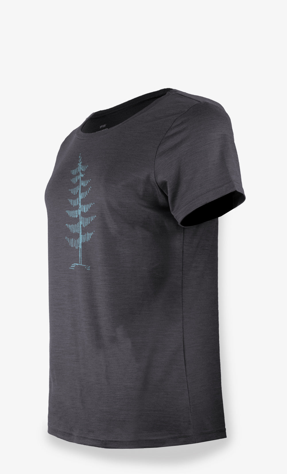 T-Shirt Mérinos Femme Charcoal Chiné Ultra Léger - Arbre seul