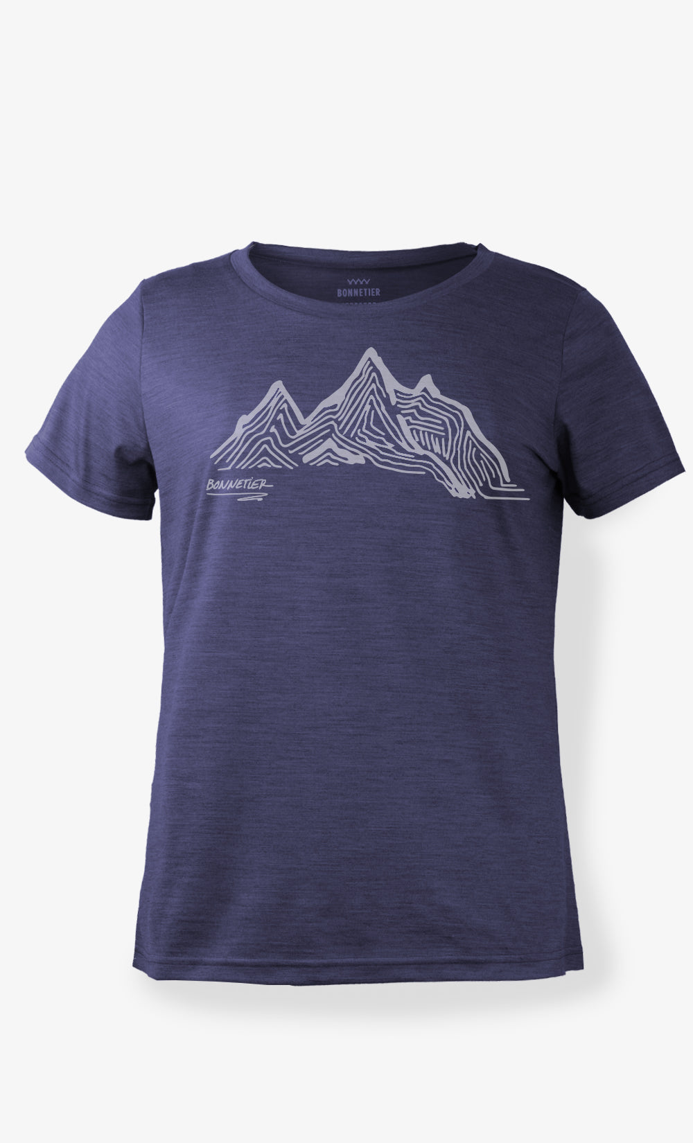 T-Shirt Mérinos Femme Bleu Nuit Ultra Léger - Climbing Route