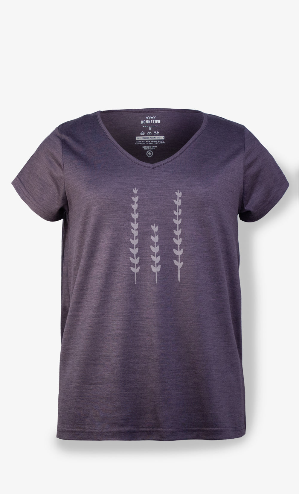 T-Shirt Mérinos Femme Aubergine Ultra Léger - Herbe