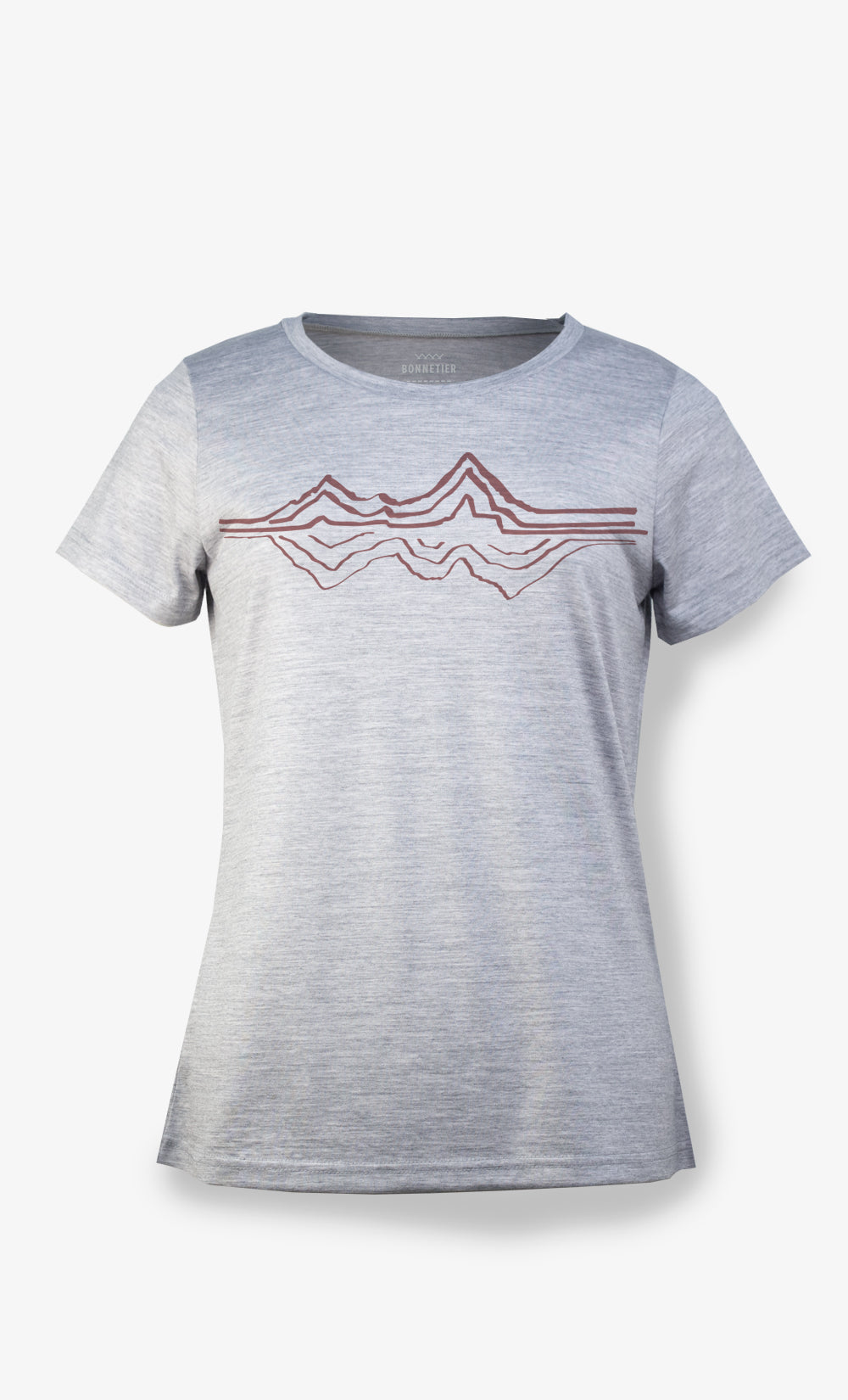 T-Shirt Mérinos Femme Gris Athlétique Ultra Léger - Montagne Réflex