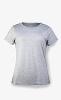 T-Shirt Mérinos Femme Gris Athlétique Ultra Léger