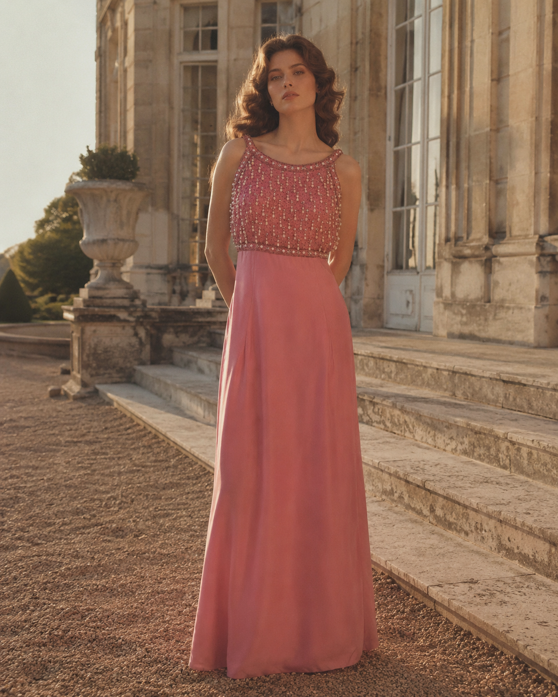 Robe vintage années 70 - Rose de Marly