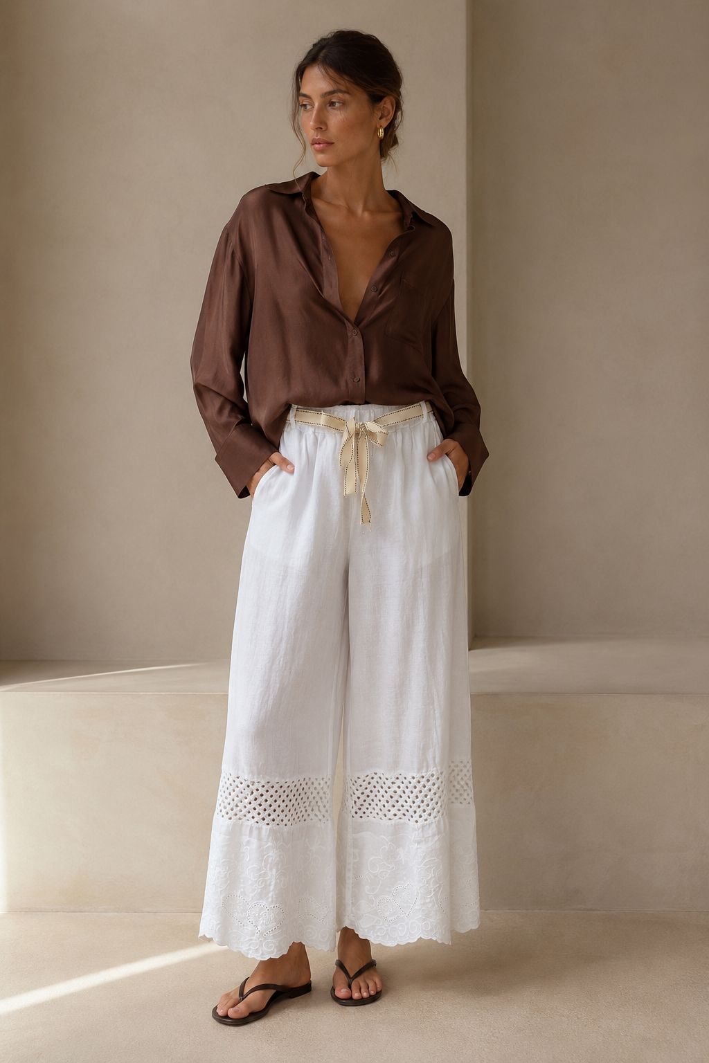 Pantalon complètement lin par Eternelle