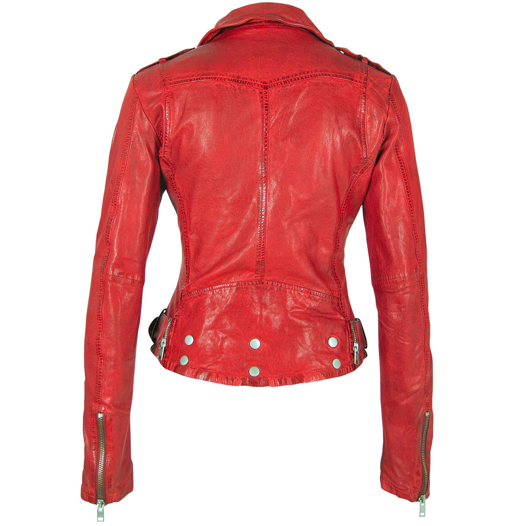 Veste en cuir Wild Couleur Rouge par Mauritius
