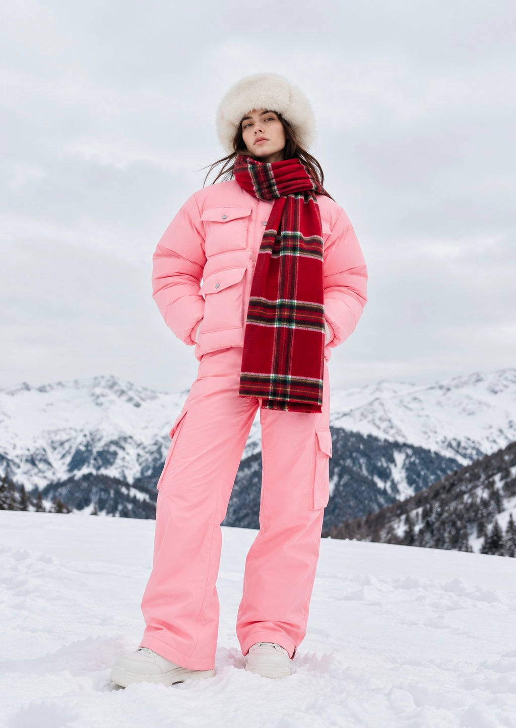 Foulard carreau rouge unisexe par Anne de Shalla