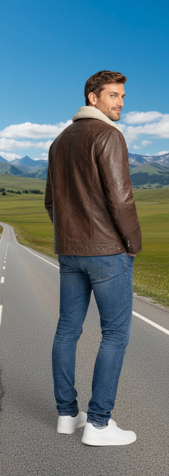 Veste en cuir veritable Chest par Plongé