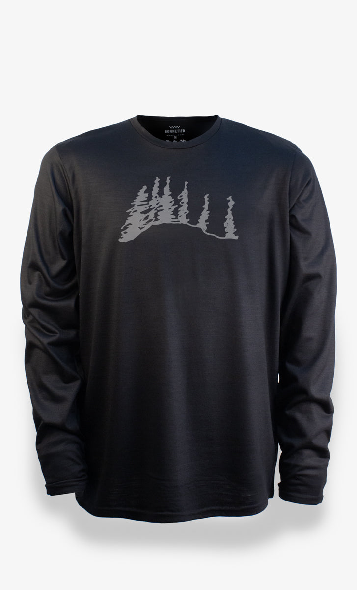 Manches Longues Mérinos Homme Techcrew Noir - Boréal