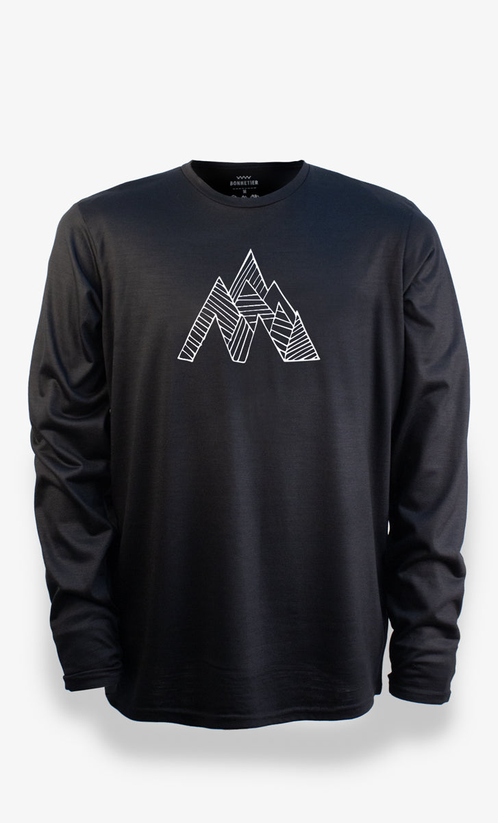 Manches Longues Mérinos Homme Techcrew Noir - Pic