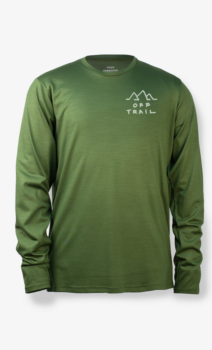 Manches Longues Mérinos Homme Techcrew Kaki - Off Trail (poche)
