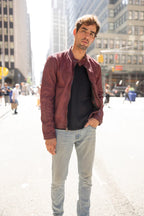 MANTEAU CUIR HOMME - HIET - Red