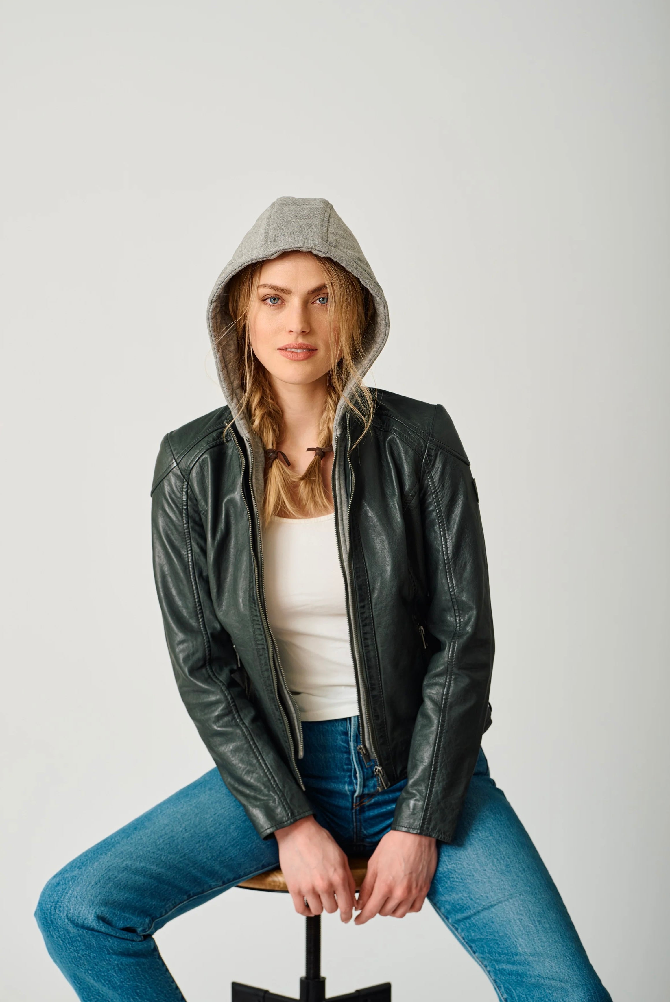 MANTEAU CUIR FEMME - ALLICE RF - Dark Forest