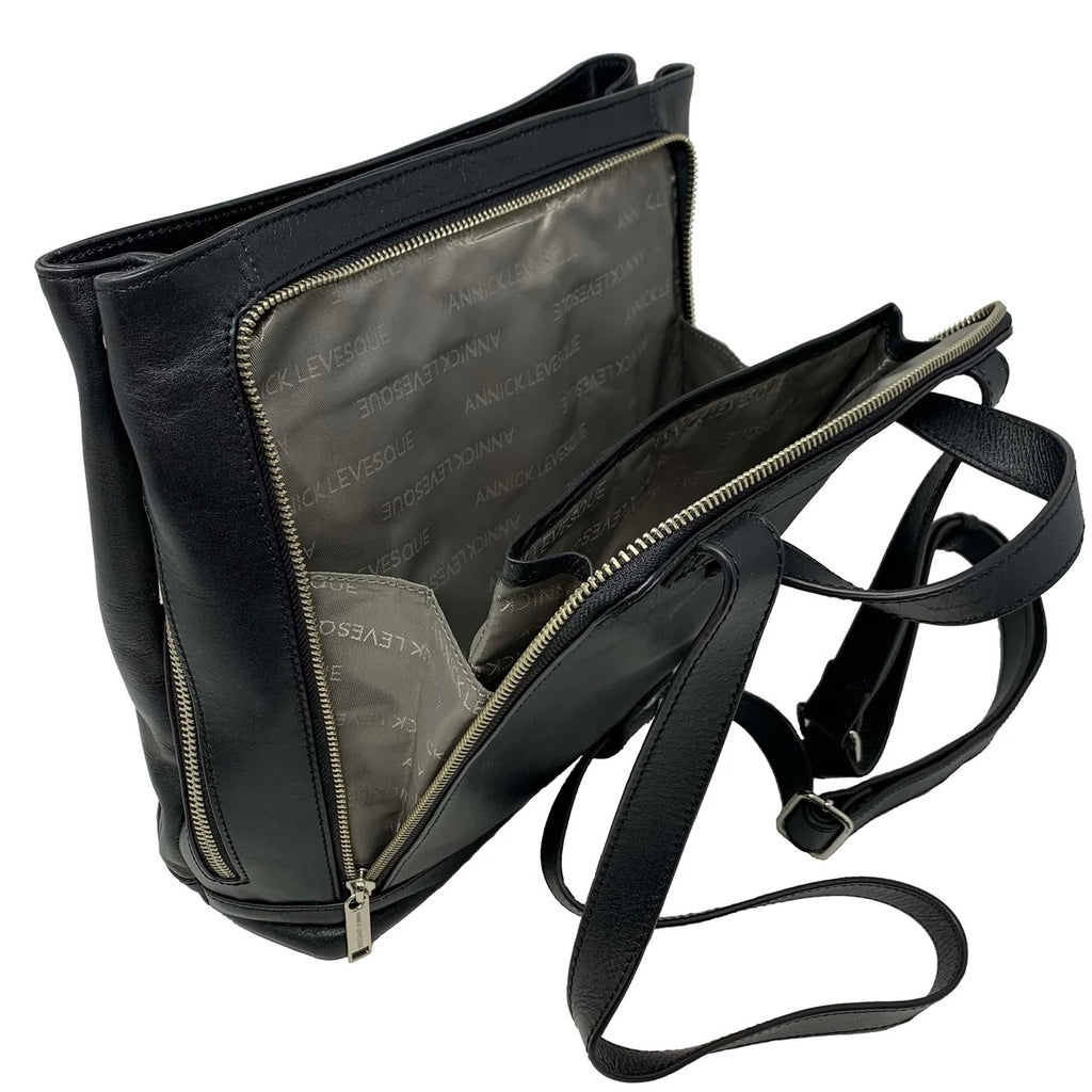 Sac à dos Antivol en Cuir véritable, LORE par Annick-Levesque