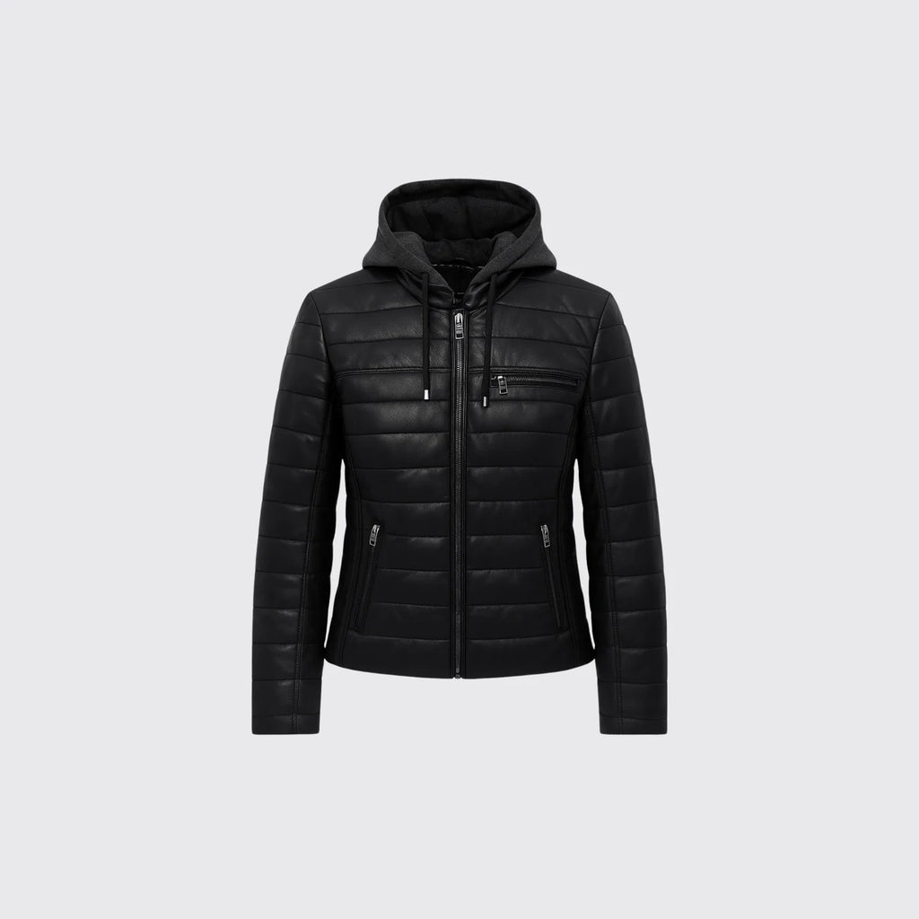 Veste en cuir matelassée Tina