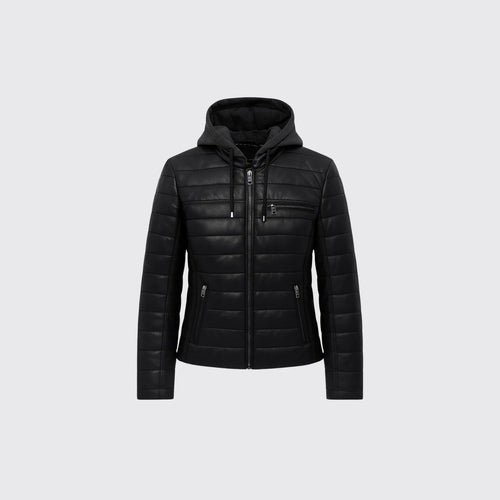 Veste en cuir matelassée Tina