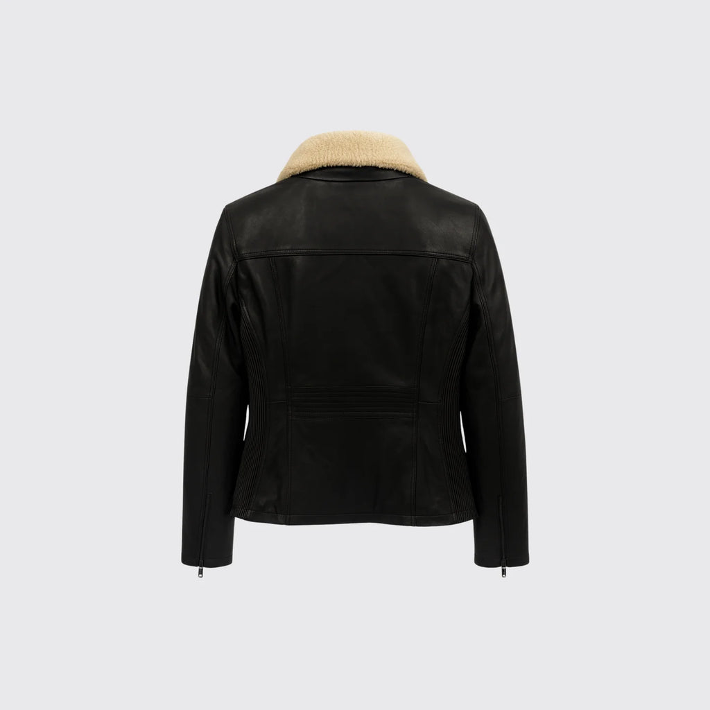 Veste en cuir mi-longue Emma
