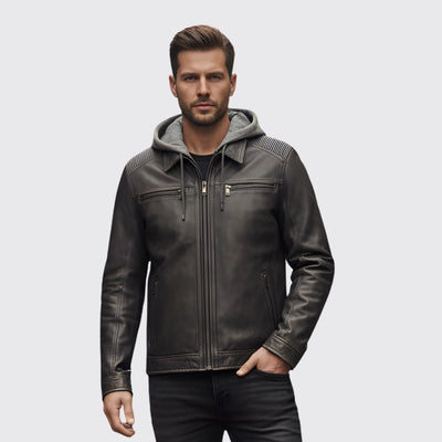 Veste en cuir antique robuste Arber