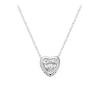 Heart solitaire necklace with sparkling CZ pendant, stainless steel chain, gift-ready by callura