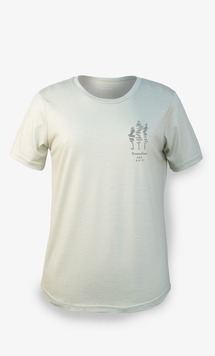T-Shirt Mérinos Femme Lime Crème Ultra Léger - Arbre Est 2013