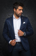 Veston | WILLIAM jacquard, navy