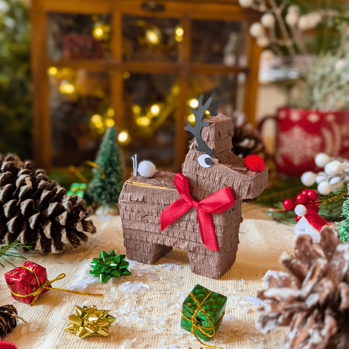 Boîtes à friandises mini piñata renne - Lot de 3 par Lula Flora - La Braderie de Mode Québécoise en Ligne