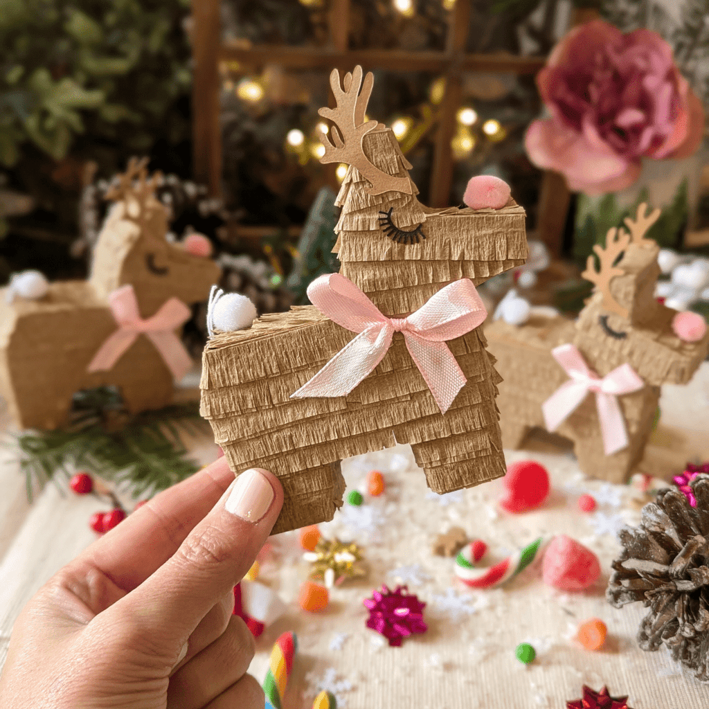 Boîtes à friandises mini piñata renne - Lot de 3 par Lula Flora - La Braderie de Mode Québécoise en Ligne