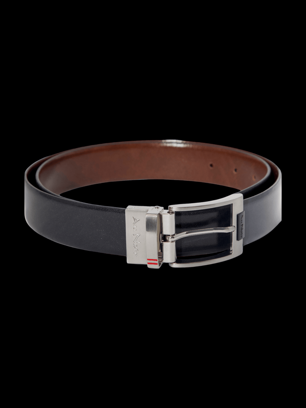 CEINTURE RÉVERSIBLE | DESOTO BRUSHED NICKLE, noir-brun
