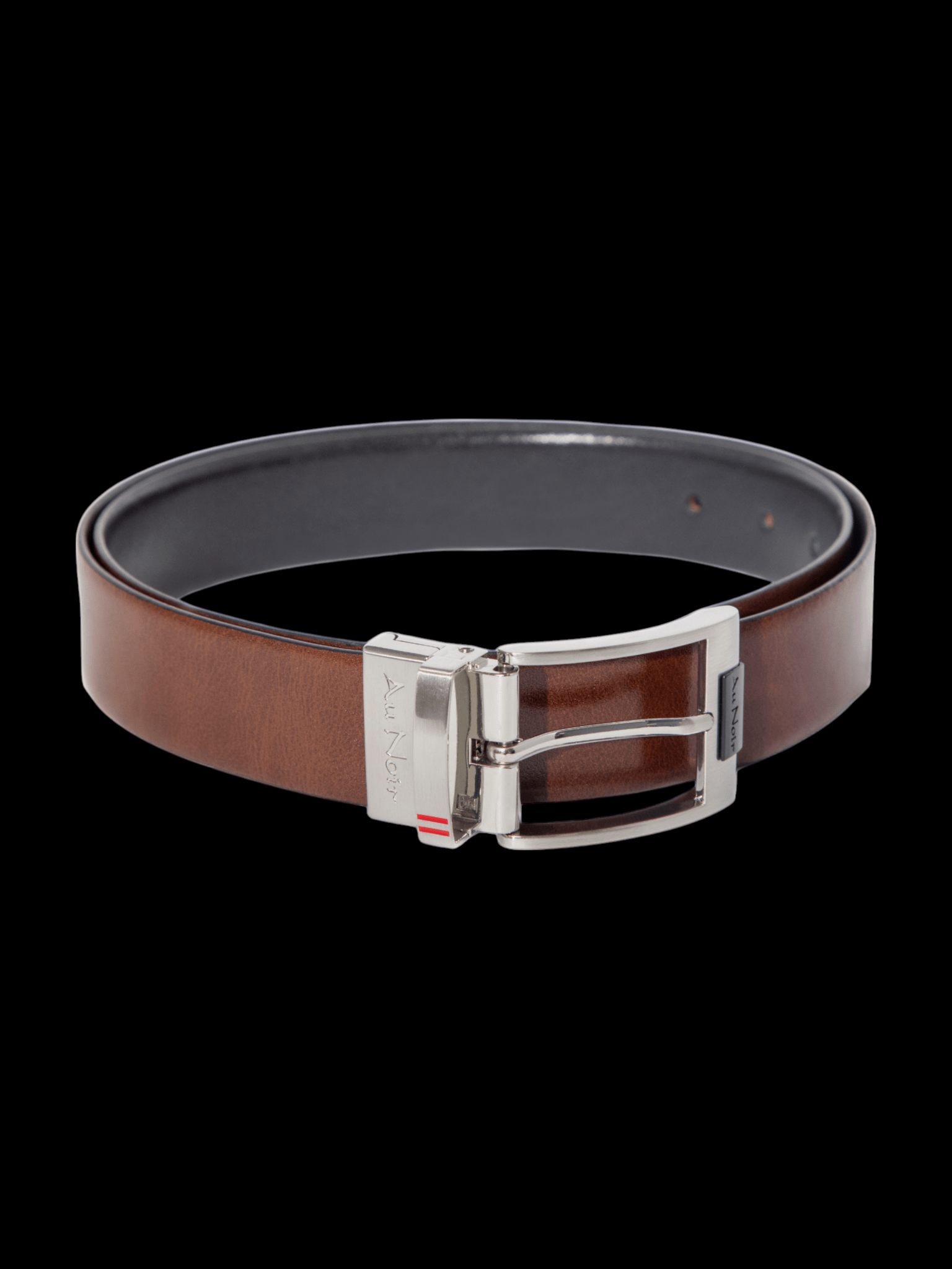 CEINTURE RÉVERSIBLE | DESOTO BRUSHED NICKLE, noir-brun