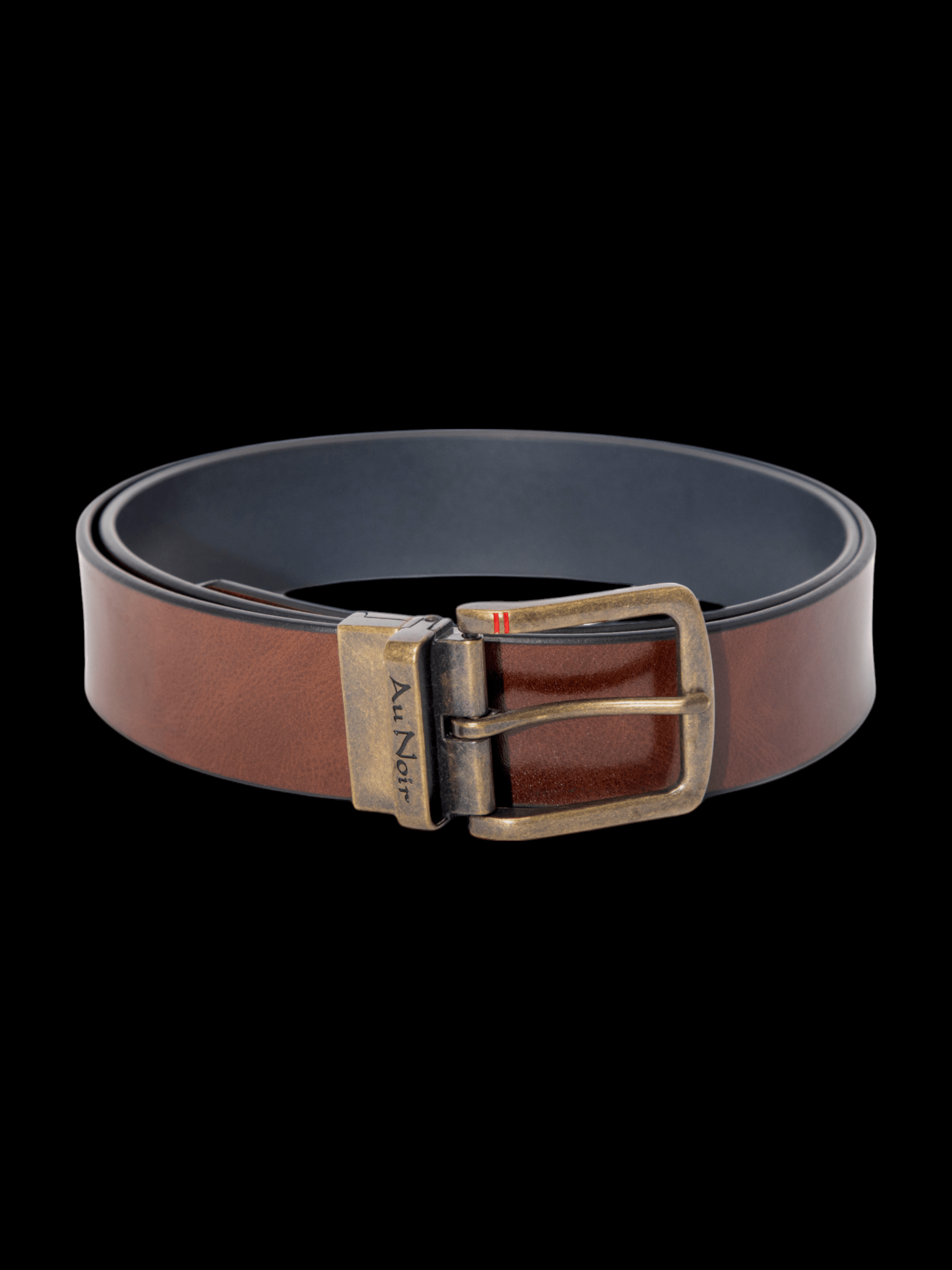 CEINTURE RÉVERSIBLE | STRAUSS BRASS, tan-navy