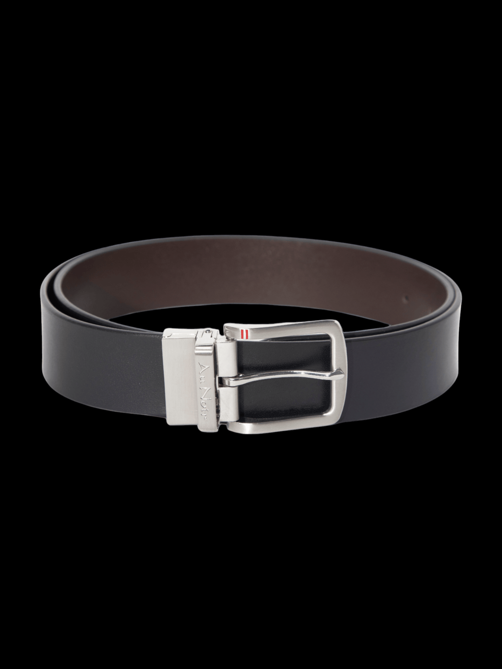 CEINTURE RÉVERSIBLE | STRAUSS BRUSHED NICKLE, noir-brun