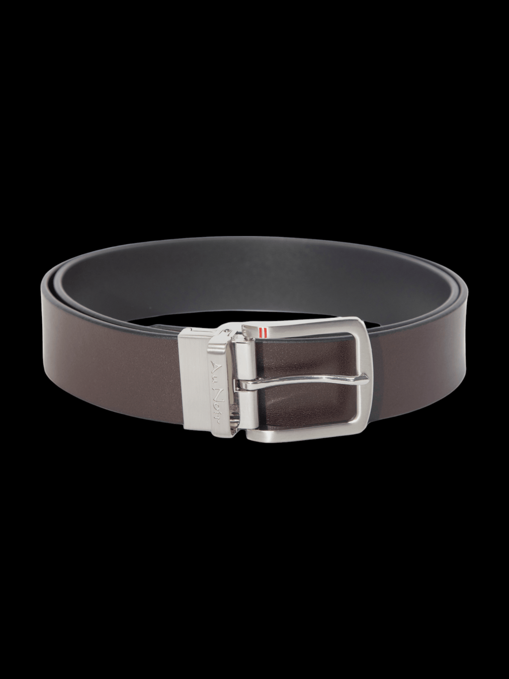 CEINTURE RÉVERSIBLE | STRAUSS BRUSHED NICKLE, noir-brun