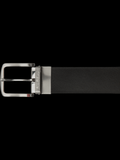 CEINTURE RÉVERSIBLE | STRAUSS BRUSHED NICKLE, noir-brun