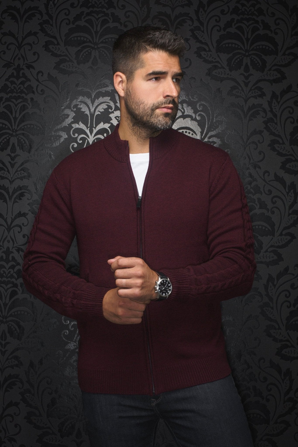 CHANDAIL EN LAINE MÉRINOS |  ESTEBAN, burgundy