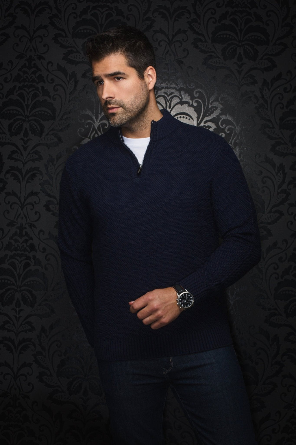 CHANDAIL EN LAINE MÉRINOS |  VOGAR, navy