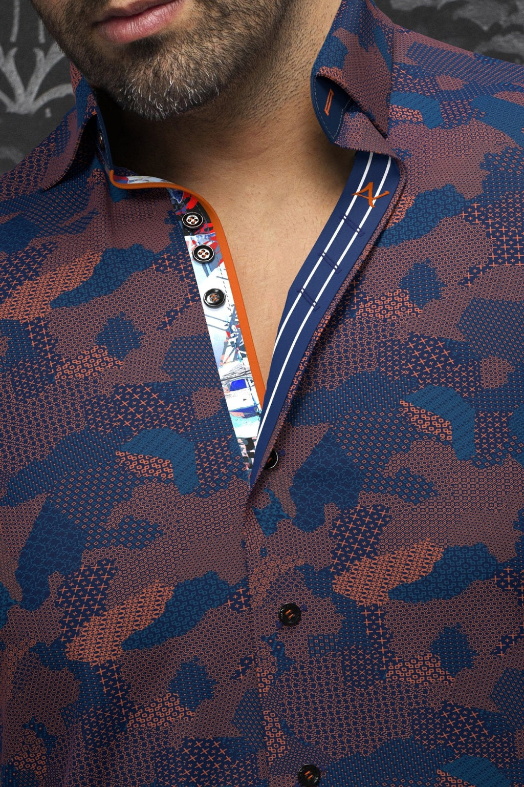 CHEMISE | ABRAHAM, Navy Orange