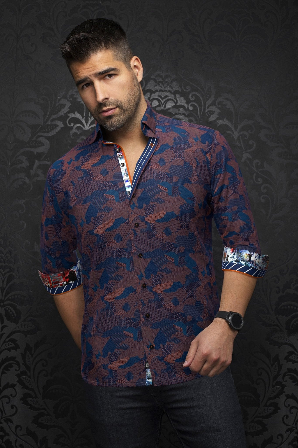 CHEMISE | ABRAHAM, Navy Orange