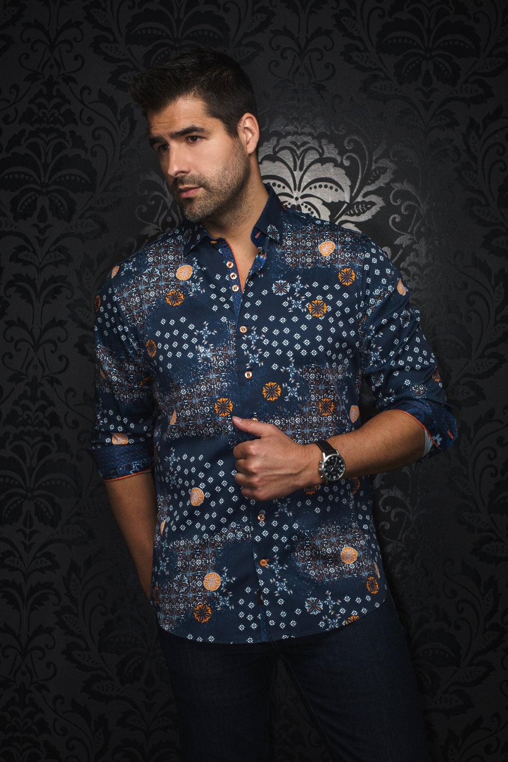 CHEMISE | FlORIANI, Navy Orange