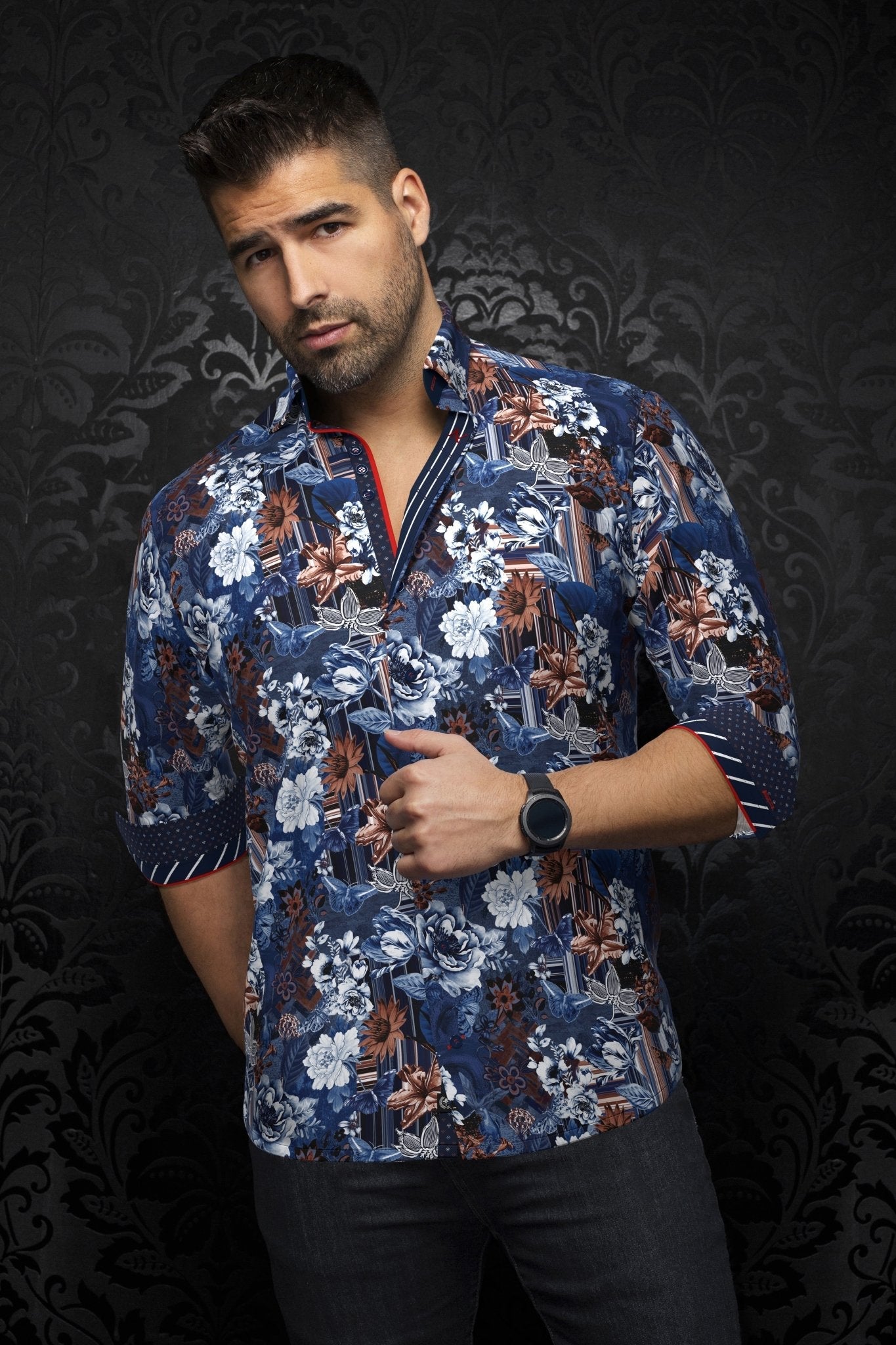 CHEMISE | GANDINI, Navy Rust