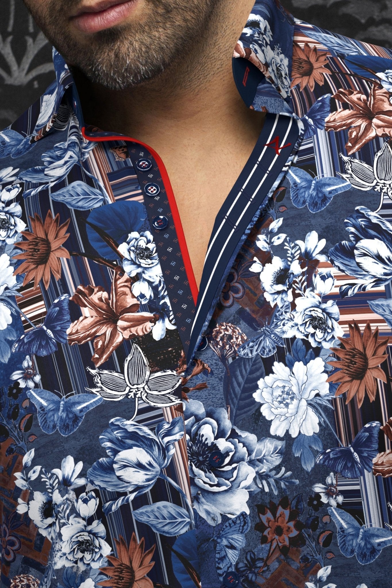 CHEMISE | GANDINI, Navy Rust