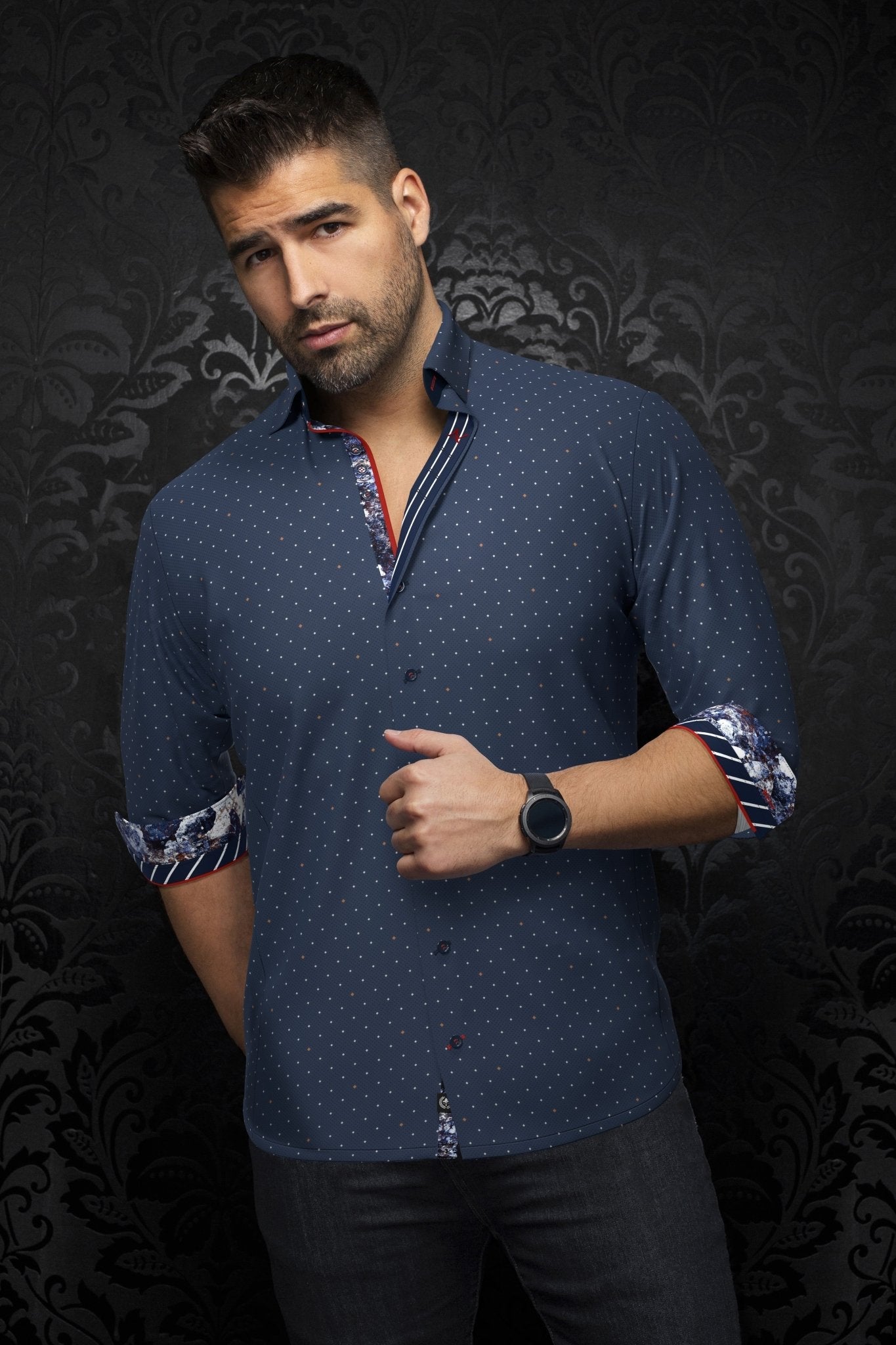 CHEMISE | LANZANI, Navy Tobacco