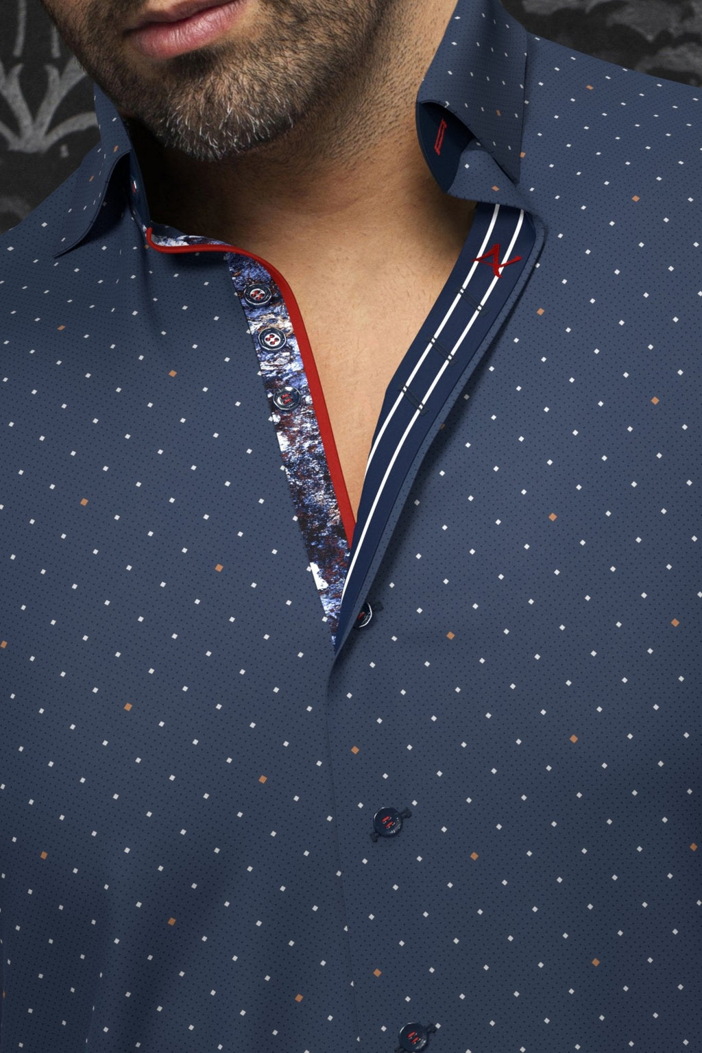 CHEMISE | LANZANI, Navy Tobacco