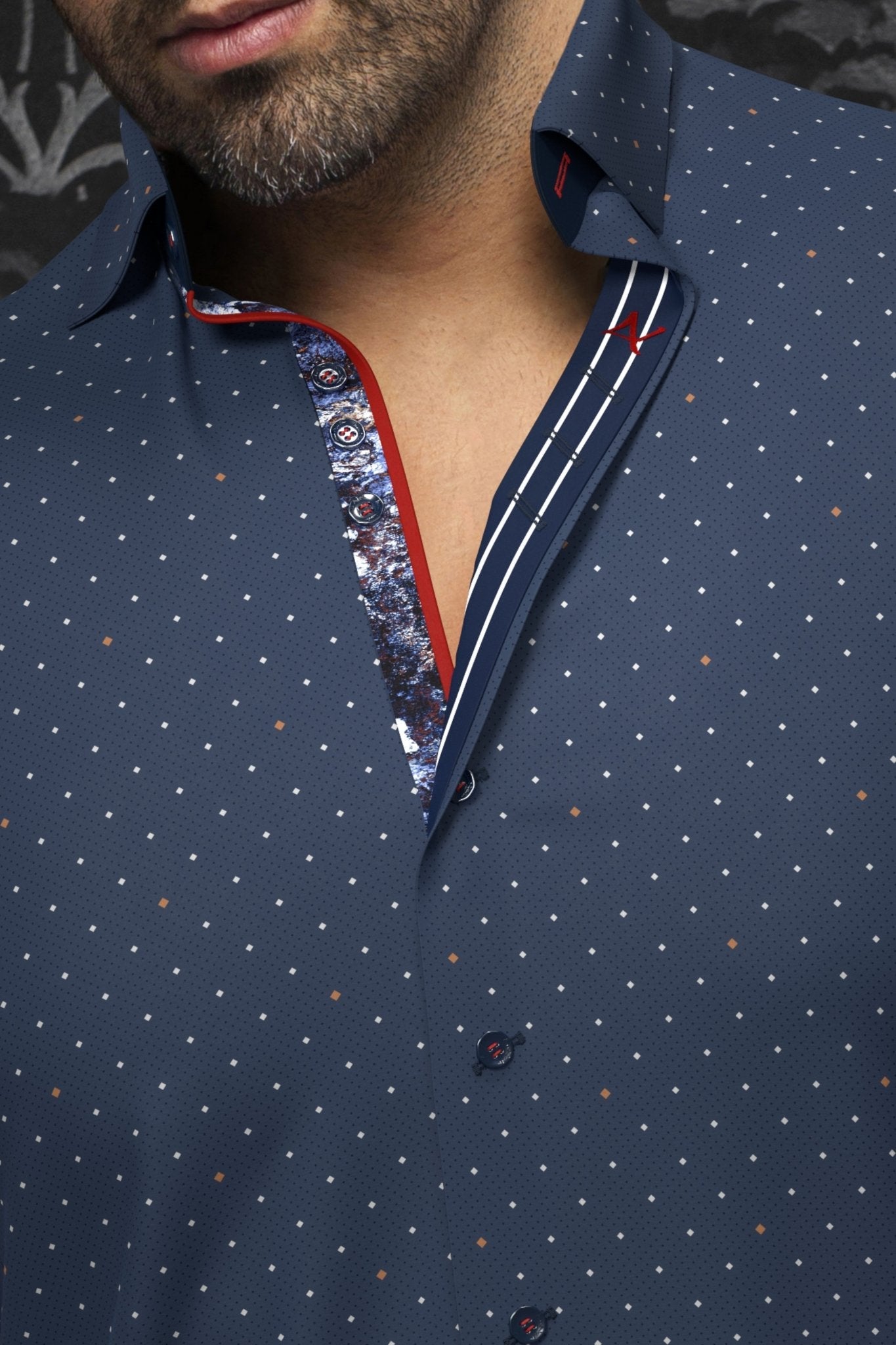 CHEMISE | LANZANI, Navy Tobacco