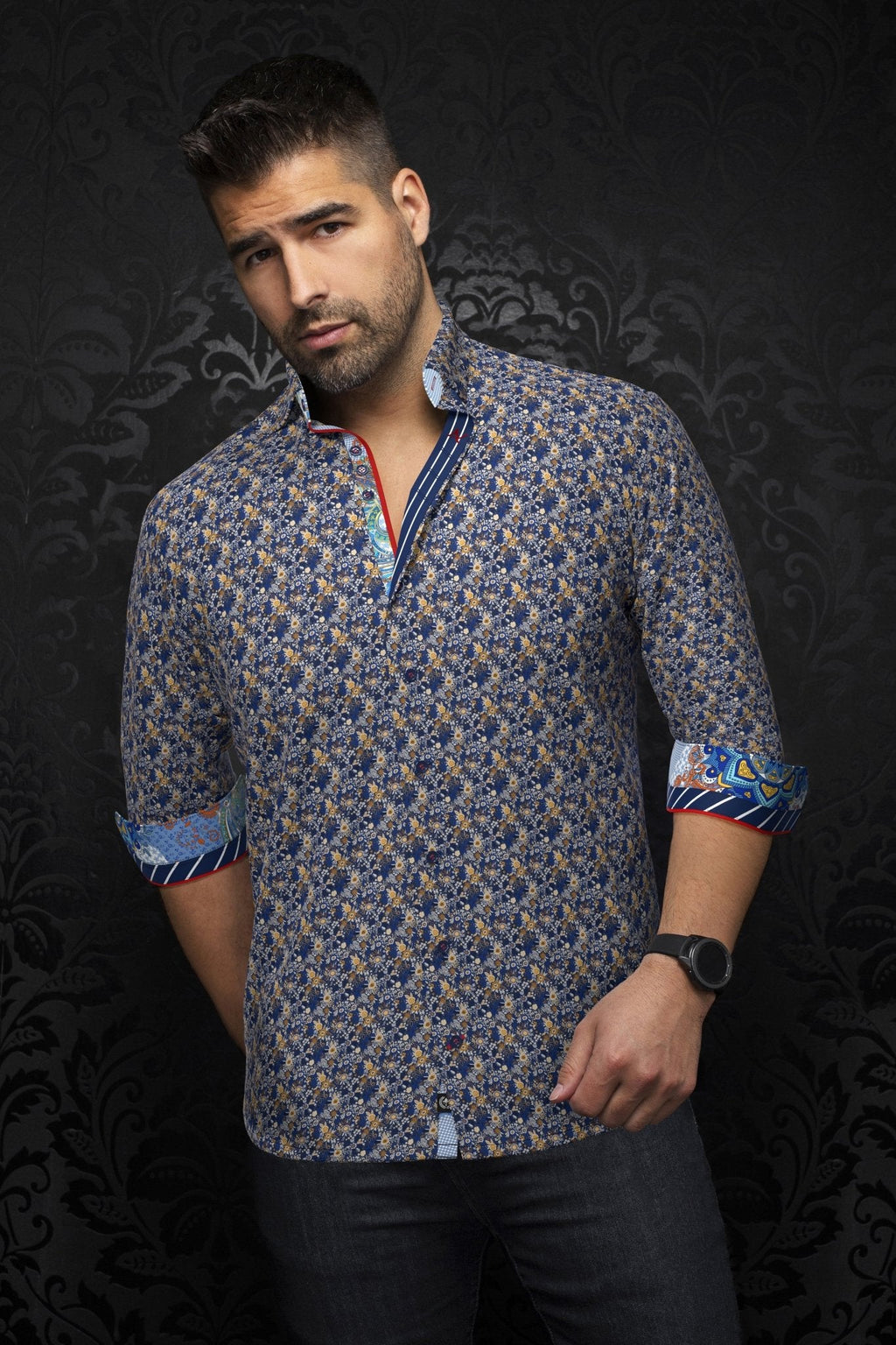CHEMISE | MADDOX, Navy Tobacco