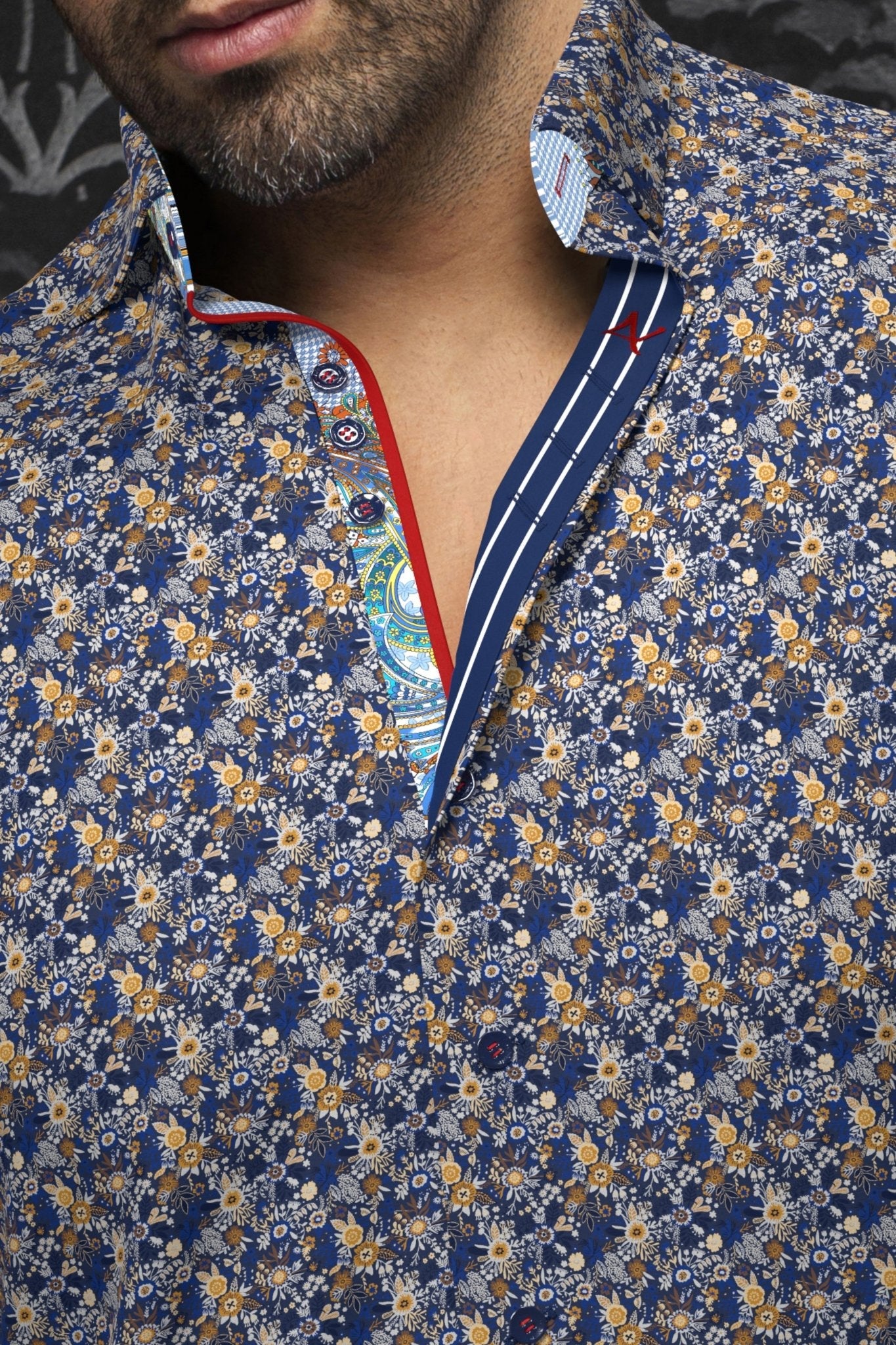 CHEMISE | MADDOX, Navy Tobacco